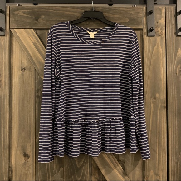 Caslon Peplum Striped Shirt - Picture 1 of 2